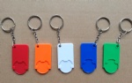 plastic trolley coin holder keychain